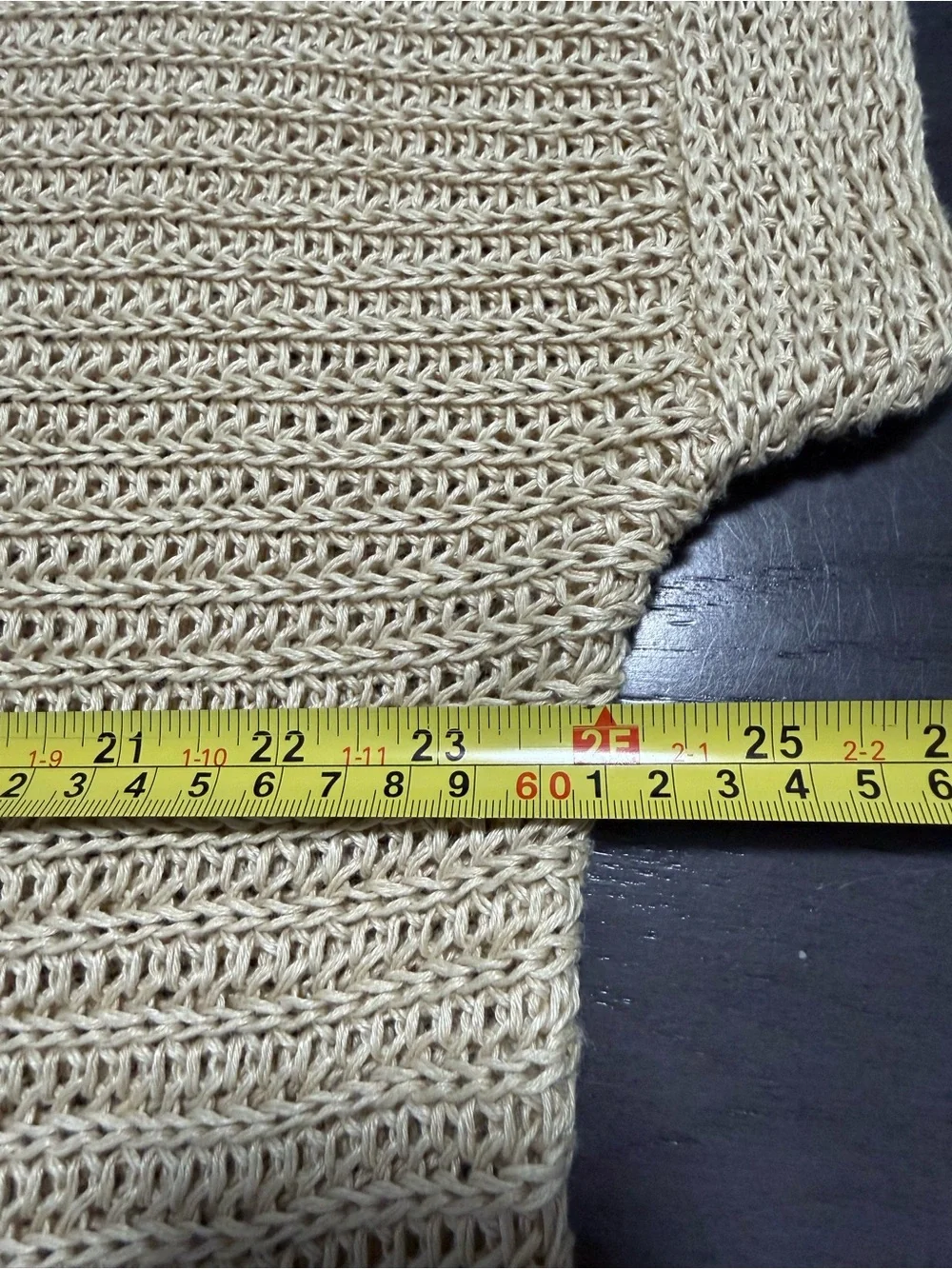 Lauren Ralph Lauren 2X 100% Linen Open Knit Poncho Tunic Sweater Beige
